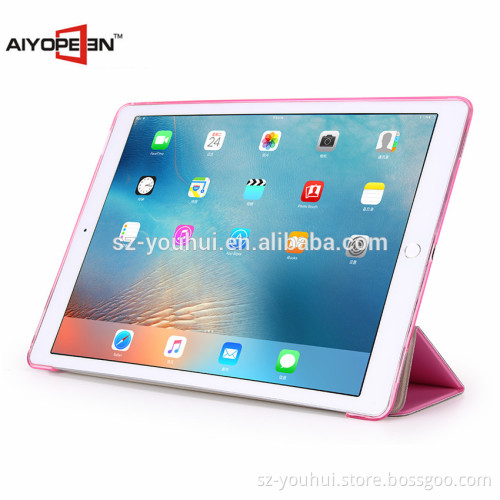 Hot sales PU +TPU conjoined Case for iPad Pro 12.9 inch folded 3 styles auto sleeep Smart cover